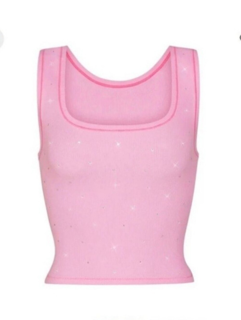 SKIMS SWARVOSKI  Pink Sparkle Ribbed Tank Top - Women